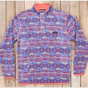 Southern Marsh Dorado Fleece Pullover XS French Blue and Peach Dorado
